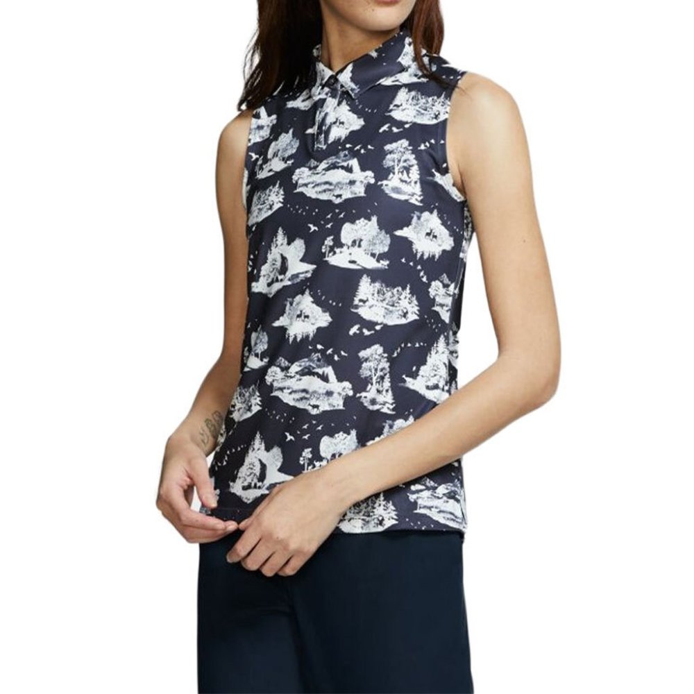 NWT NIKE DRIFIT SLEEVELESS POLO TOP, WILDLIFE, LARGE